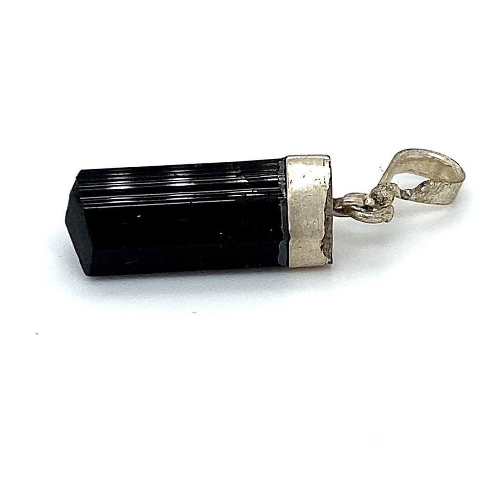 Black Tourmaline 12.90ct Solid Silver Pendant